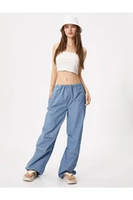 Koton Jeans Parachute Trousers with Elastic Waist with Pajamas, Cotton