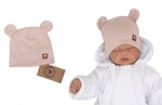 Z&amp;Z Dvouvrstvá bavlněná čepička LOVE TEDDY, sv. růžová, vel. 80-86 (12-18m)