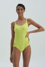 Dagi Pistachio Green Thin Straps U-Neck Swimsuit