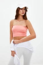 Trendyol Soft Pink Seamless Lightly Supported Strapless Knitted Sports Bra