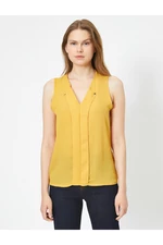 Koton Women's Yellow Collar Detailed Blouse