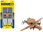 Northrop Grumman E-2C Hawkeye Aircraft Tan "United States Navy" with Runway Section Diecast Model Airplane by Runway24