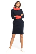 Tessita Woman's Dress T360 5 Navy Blue/Coral