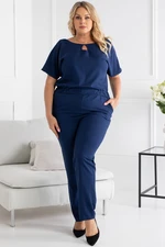 Karko Woman's Jumpsuit Q242 Navy Blue