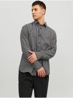 Black Mens Plaid Shirt Jack & Jones Gracia - Men