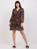 Brown dress with prints by Adelina OCH BELLA