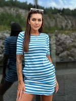 White and blue mini dress with stripes Mayflies