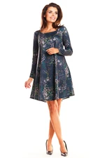 Awama Woman's Dress A246 Navy Blue