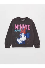 LC Waikiki Crew Neck Minnie Mouse Printed Long Sleeve Girls' Sweatshirt.