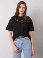 Black cotton T-shirt Donna RUE PARIS