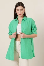 By Saygı See-through Oversize Shirt Green