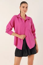 Bigdart 20153 Single Pocket Oversize Shirt - Fuchsia