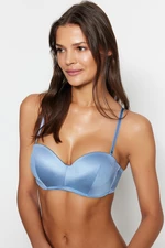 Trendyol Blue Polyamide Filling Strapless Bra With Detachable Straps