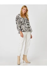 Koton V-Neck Floral Blouse