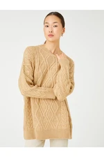 Koton Oversized Knitted Sweater Crew Neck