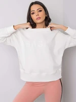 Ecru cotton women's sweatshirt