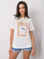 White cotton T-shirt with print