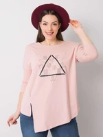 Dusty pink asymmetrical blouse of larger size