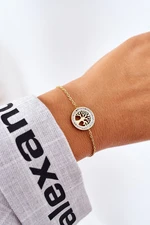 Bracelet with zirconia Tree of Life Golden