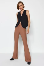 Trendyol Light Brown Spanish Leg Flare Woven Trousers