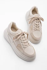 Marjin Women's Sneakers High-Sole Sneakers Lace-up Balbasi beige.