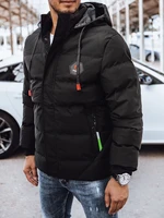 Men's Black Quilted Winter Jacket Dstreet