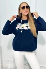 Sweatshirt with Voyage lettering dark blue