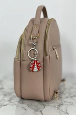 Keychain Ladybird Silver + Red + White