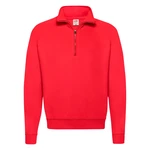 Red Men's Zip Neck Sweat Fruit of the Loom