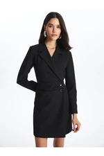 LC Waikiki Double Breasted Collar Straight Long Sleeve Women's Jacket Dress