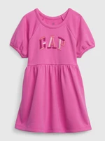 Tmavě růžové holčičí bavlněné šaty s logem GAP