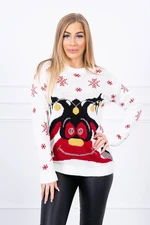 Christmas sweater with reindeer ecru