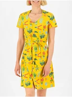 Yellow Ladies Patterned Button-Down Dress Blutsgeschwister Fairy in The - Ladies