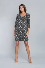 Fiona shirt with 3/4 sleeves - dark melange print