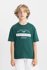 DEFACTO Boy's Oversize Fit Crew Neck Printed Short Sleeve T-Shirt