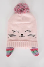 DEFACTO Girl's Cat Figured Pompom Beret