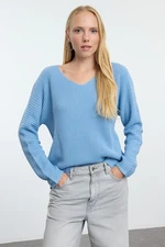 Trendyol Blue Wide Fit Basic Knitwear Sweater