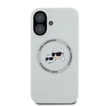 Zadní kryt Karl Lagerfeld Liquid Silicone K&CH Heads MagSafe pro Apple iPhone 16, beige