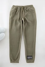 Trendyol Khaki Regular/Normal Cut Rubber Ankle Fleece Warm Sweatpants