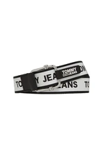 Tommy Jeans Opasok - TJW LOGO TAPE REV WEB BELT 3.5 čiernobiely