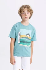 DEFACTO Boy&#39;s Crew Neck Printed Short Sleeve T-Shirt