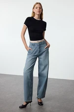 Trendyol Light Blue Low Waist Skater Jeans