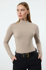 Trendyol Mink Polimaid Turtleneck Slim/Fits the Body Regular Knitted Blouse