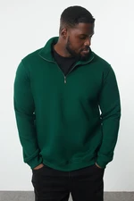 Trendyol Green Plus Size Regular/Normal CutZipped Inside Polar Fleece Sweatshirt