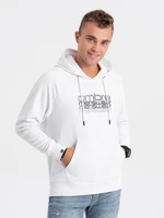 Ombre Men's unlined hooded sweatshirt with print - white