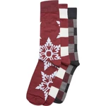 Christmas socks Snowflake 3-pack - burgundy