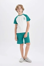 DEFACTO Boy Regular Fit Waffle 2 Piece Pajama Set