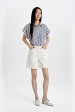 DEFACTO High Waist Jean Bermuda Shorts