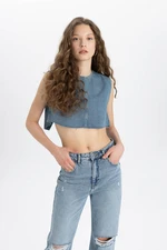 DEFACTO Afra X Crop Backless Jean Blouse