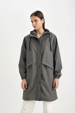 DEFACTO Regular Fit Hooded Taffeta Raincoat